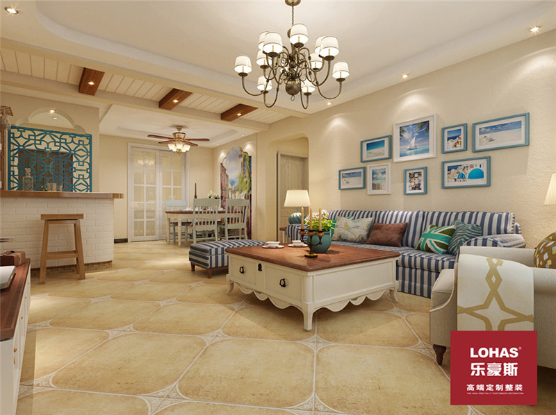 雍和曼城120平地中海風格