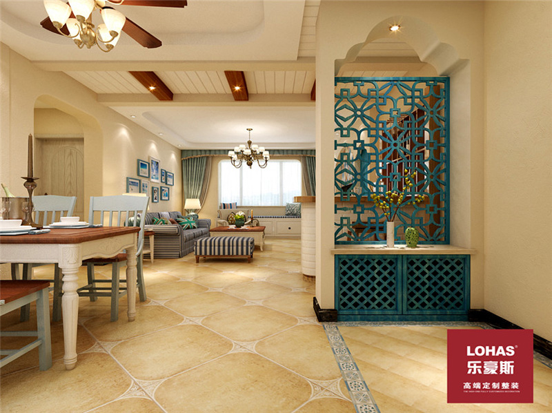 雍和曼城120平地中海風格