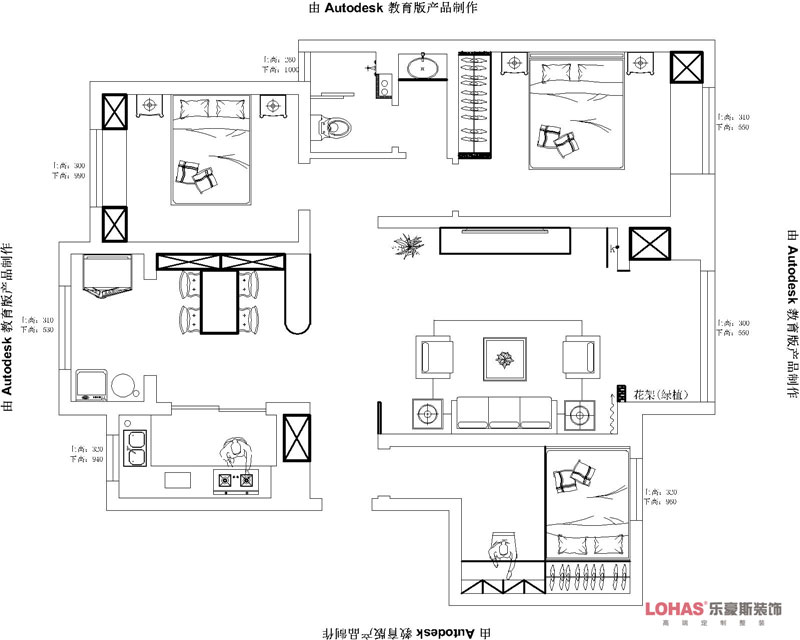 潤(rùn)德天悅城118平米三室兩廳北歐風(fēng)格