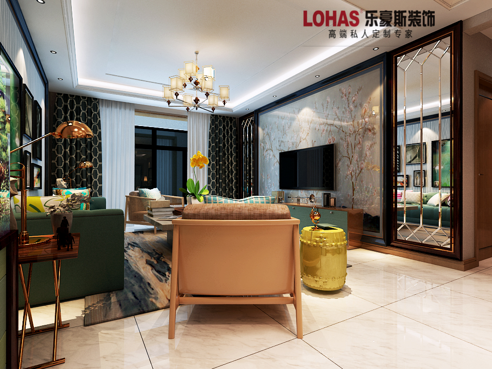 盛益華苑兩室130平米現(xiàn)代簡約風(fēng)格裝修效果圖