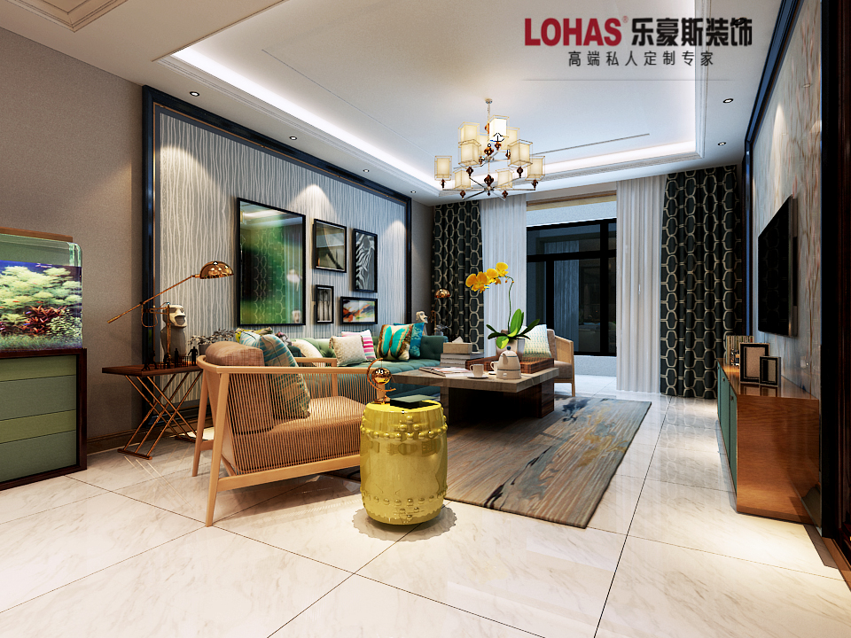 盛益華苑兩室130平米現(xiàn)代簡約風(fēng)格裝修效果圖