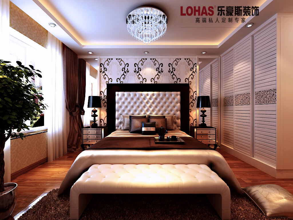 盛益華苑兩室130平米現(xiàn)代簡約風(fēng)格裝修效果圖