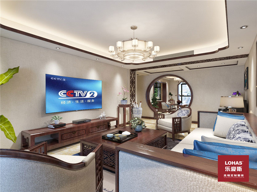 匯君城140平三室新中式風(fēng)格裝修效果圖