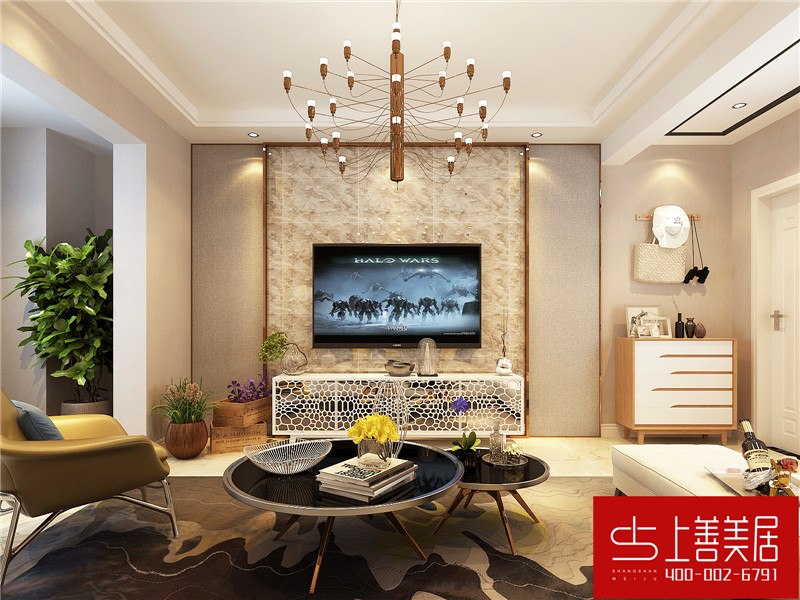 邢臺金都華府100平三室一廳現(xiàn)代簡約風格裝修效果圖