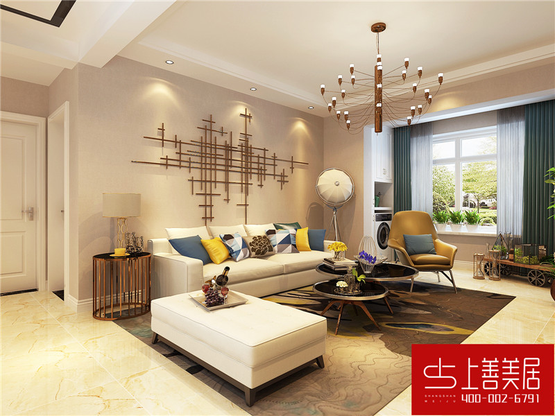 邢臺金都華府100平三室一廳現(xiàn)代簡約風格裝修效果圖