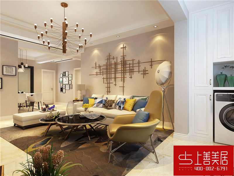 邢臺金都華府100平三室一廳現(xiàn)代簡約風格裝修效果圖