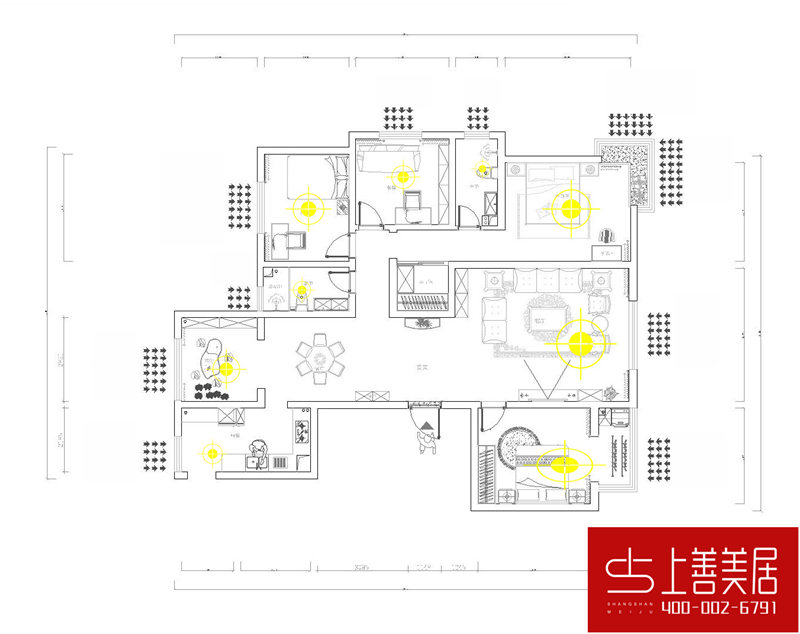 綠朗時光170平四室兩廳簡歐風格裝修效果圖 綠朗時光170平四室兩廳簡歐風格裝修效果圖