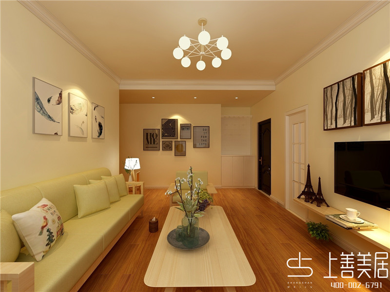 傲湖鉑岸90平兩室一廳現(xiàn)代簡(jiǎn)約風(fēng)格裝修效果圖