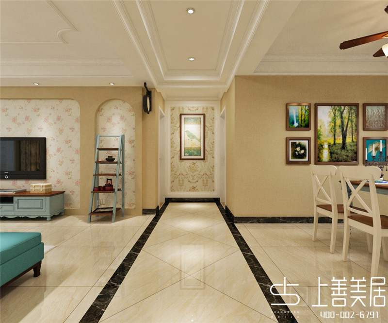 城南春天139平三室兩廳簡約美式風格裝修效果圖