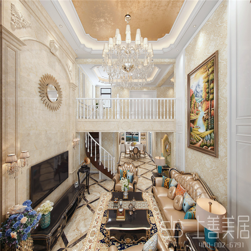 定州爵士山200平五室三廳歐式古典風(fēng)格裝修效果圖