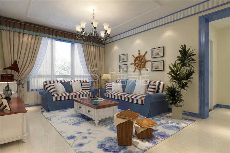 新源燕府110平地中海風(fēng)格