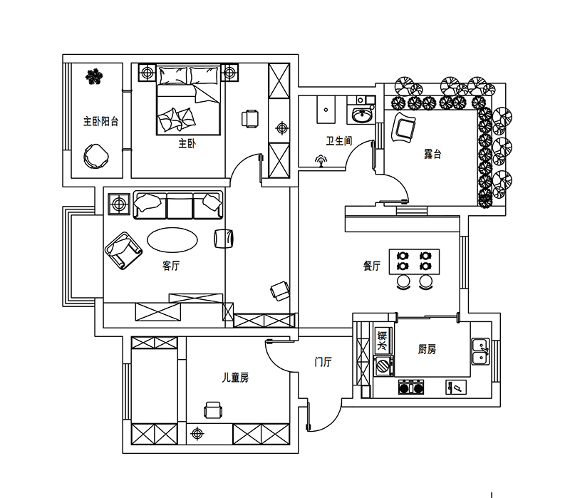 西山庭院110平現(xiàn)代簡約