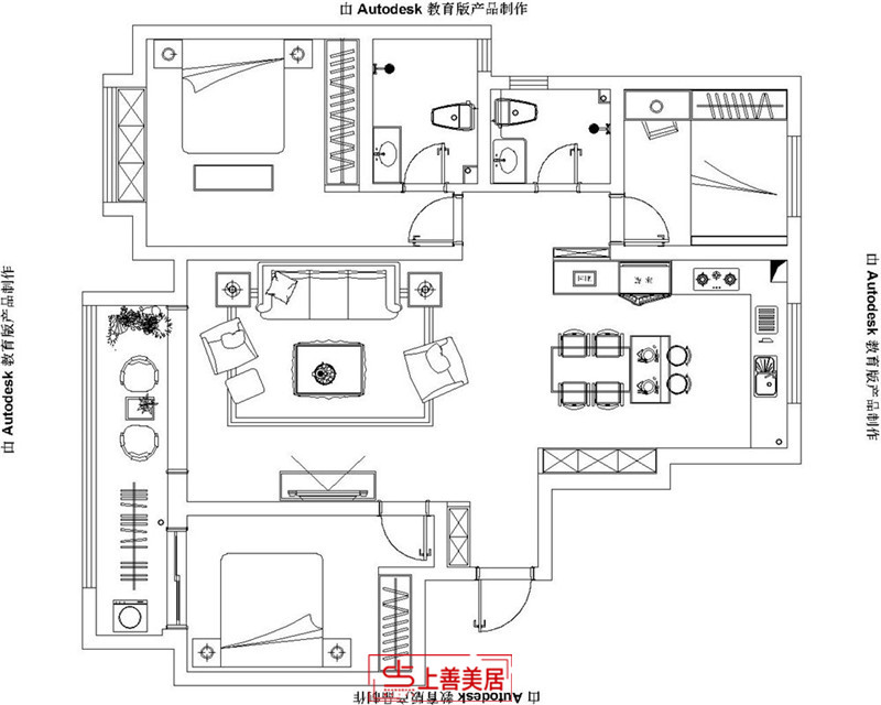 錦繡學府/140㎡/美式