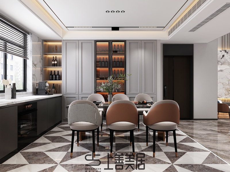 龍溪城300㎡上躍裝修法式后現(xiàn)代效果圖