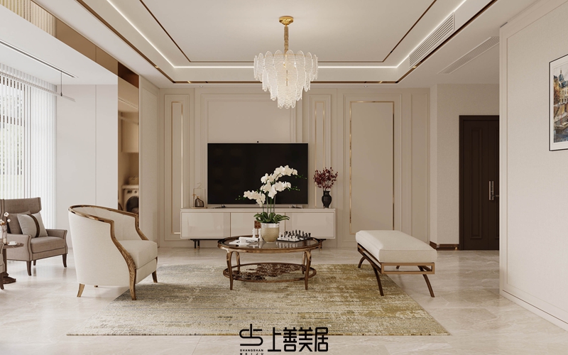 德賢華府160平簡歐風(fēng)格效果圖