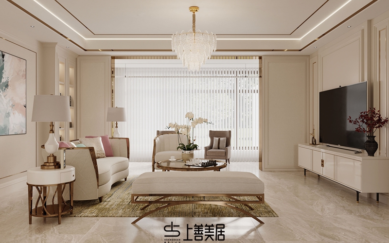 德賢華府160平簡歐風(fēng)格效果圖