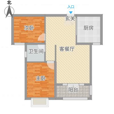 天璽名著2室2廳1衛(wèi)1廚92平米戶型圖