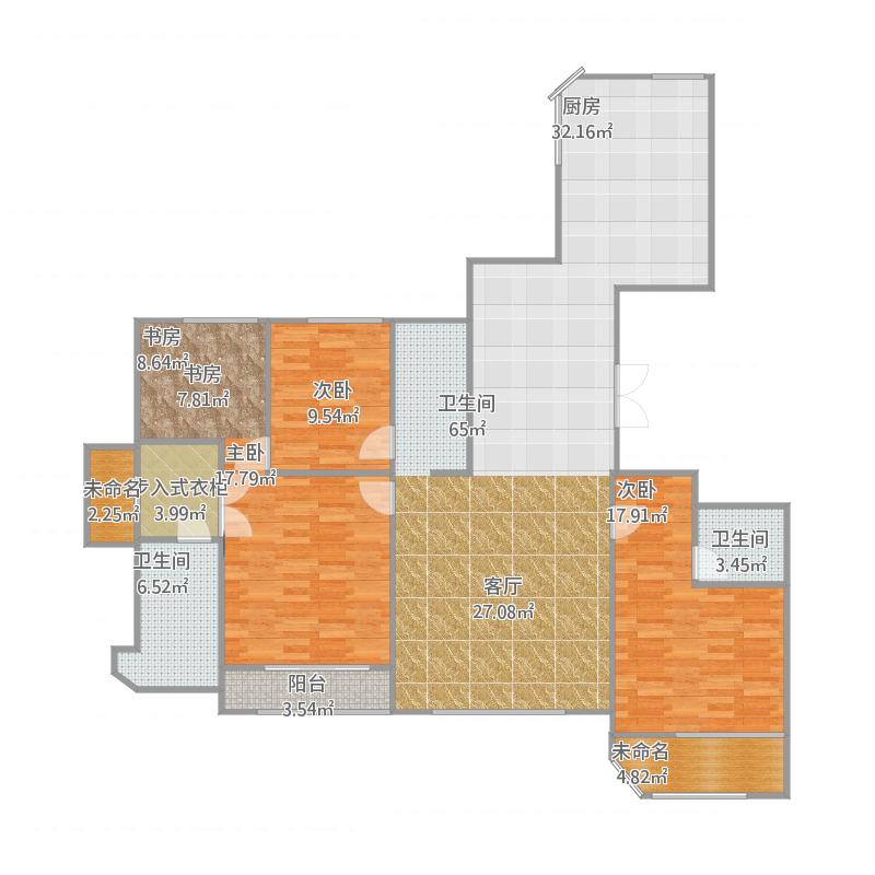 天山九峰3室2廳5衛(wèi)0廚191㎡戶型圖