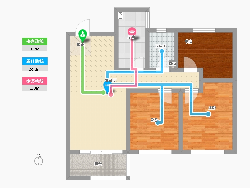 長(zhǎng)久中心公園9號(hào)3室1廳1衛(wèi)1廚99㎡動(dòng)靜線圖