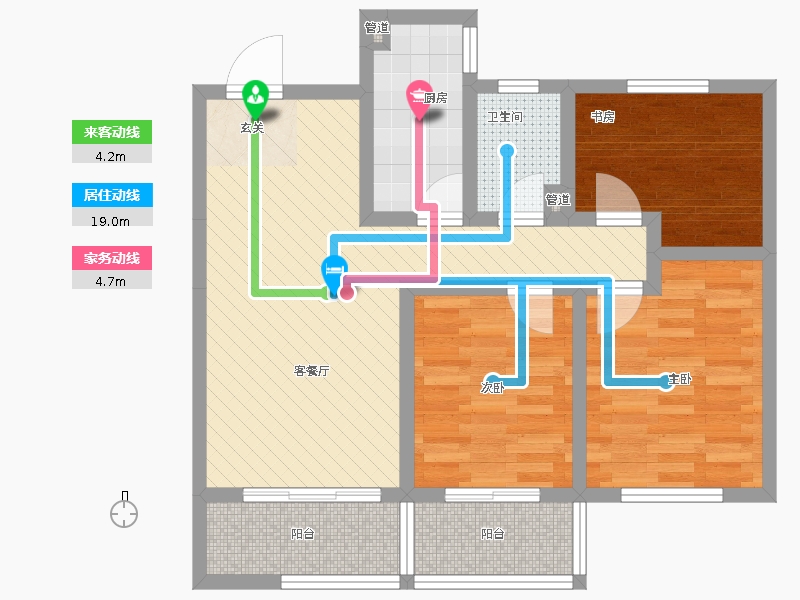 長(zhǎng)久中心公園9號(hào)3室1廳1衛(wèi)1廚103㎡動(dòng)靜線(xiàn)圖