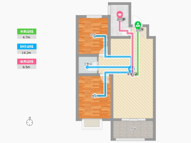 潤德天悅城2室2廳1衛(wèi)1廚89㎡動(dòng)靜線圖