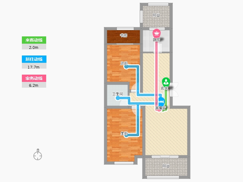 潤德天悅城3室2廳1衛(wèi)1廚94㎡動靜線圖