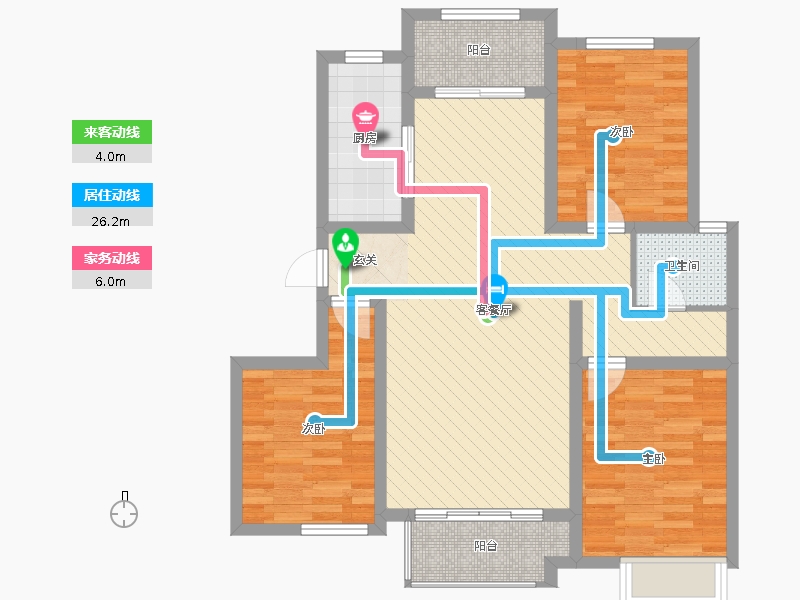 潤德天悅城3室2廳1衛(wèi)1廚119㎡動靜線圖