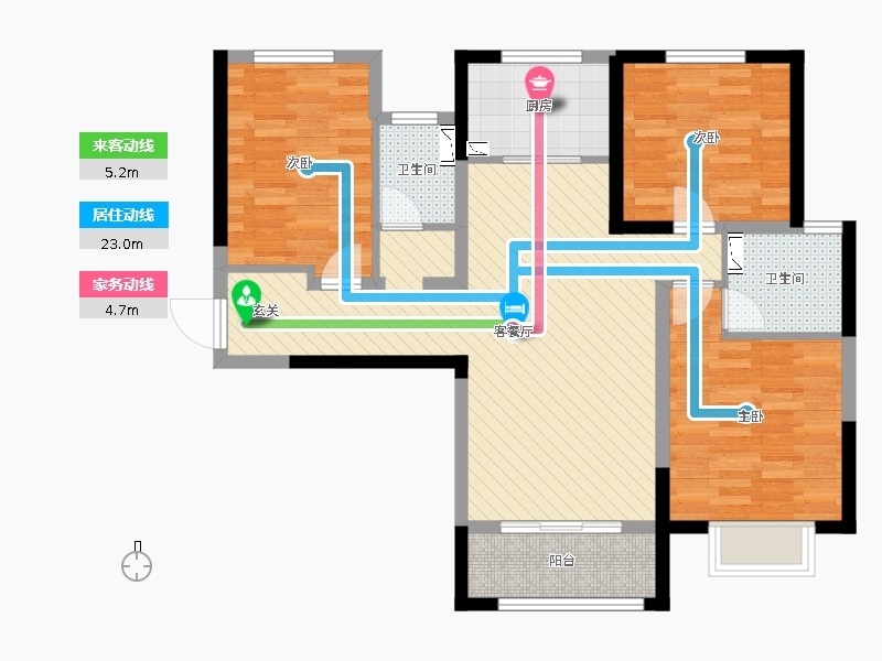保利西悅春天3室2廳2衛(wèi)1廚118㎡動(dòng)靜線圖