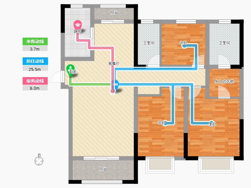 保利西悅春天3室2廳2衛(wèi)1廚137㎡動(dòng)靜線圖