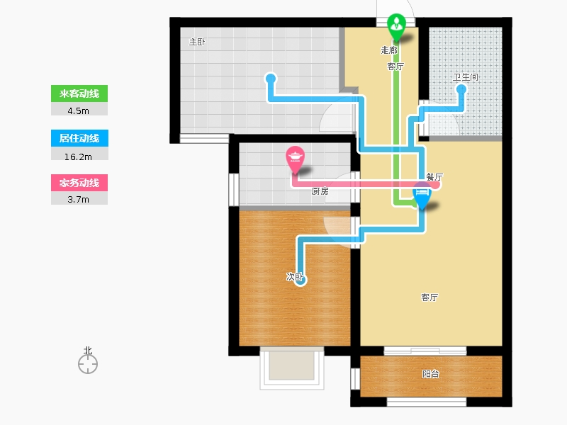 明瀚花香城2室1廳1衛(wèi)1廚81㎡動(dòng)靜線圖