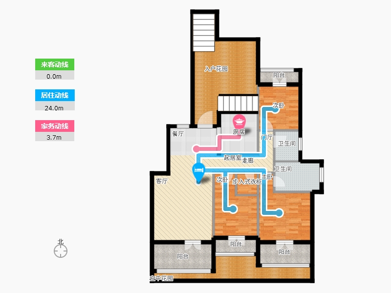 天下錦程花苑3室2廳2衛(wèi)1廚137㎡動靜線圖
