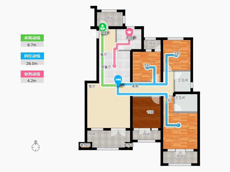 天下錦程4室1廳2衛(wèi)1廚171㎡動靜線圖